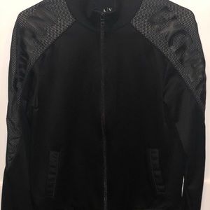 Armani Exchange black zip up track jacket